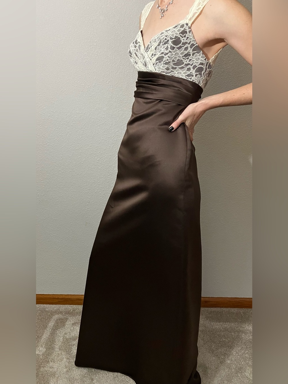 NWT NEVER ALTERED Wtoo by Watters Gown - Sz 6XXL (Tall) Brown